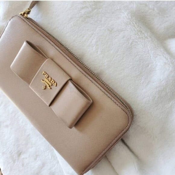 PRADA NUDE BOW ZIPPY Wallet cardholder - Picture 5 of 16